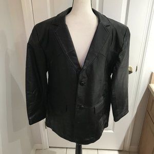 Vintage Black Leather Jacket 44s